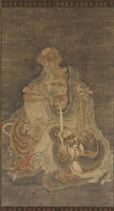 Manjushri sittande på ett lejon, 1368-1644. av Unbekannt