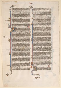 Manuskriptblad från en bibel, ca. 1280-1300. av Unbekannt