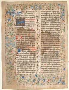 Manuskriptblad från ett missal, franskt, mitten av 1400-talet. av Unbekannt