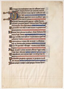 Manuskriptblad från en kunglig psalter, brittiskt, 1200-tal. av Unbekannt