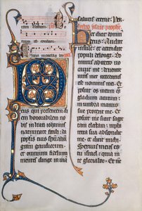 Manuskriptblad med initial M, från ett missal, ca. 1290. av Unbekannt