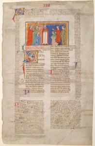Manuskriptblad med äktenskapsscen, från Decretals of Gregory IX, italienska, ca. 1300. av Unbekannt