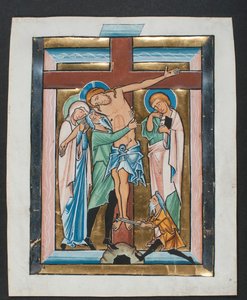 Manuskriptblad med deposition, från en psalter, mitten av 1200-talet. av Unbekannt
