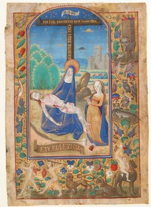 Manuskriptblad med pietan, från en timbok, sista kvarten av 1400-talet. av Unbekannt
