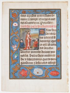 Manuskriptblad med uppståndelsen, från en timbok, ca. 1500. av Unbekannt