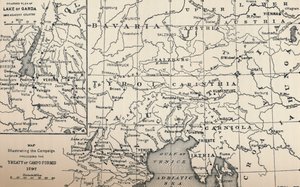 Karta som illustrerar kampanjen före Campo-Formio-fördraget, 1797, 1896 av Unbekannt