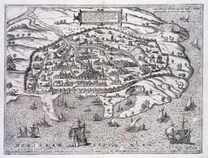 Karta över Alexandria, Egypten, c1625 av Unbekannt