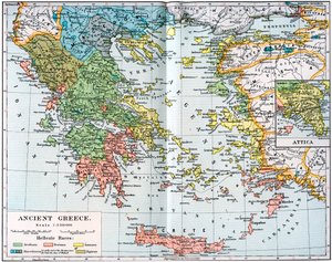 Karta över antikens Grekland, 1902 av Unbekannt