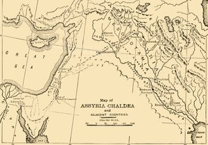 Karta över Assyrien, Kaldeen och angränsande länder, 1890. av Unbekannt