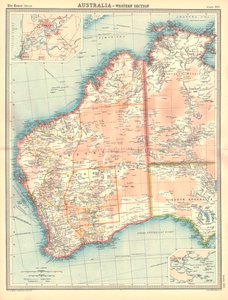 Karta över Australien - Western Section av Unbekannt