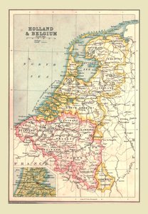 Karta över Holland och Belgien, 1902. av Unbekannt