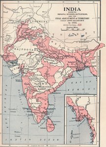 Karta över Indien 1856 1906. av Unbekannt