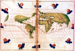 Karta över Magellans resa runt jorden, 1519-1521 av Unbekannt