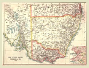 Karta över New South Wales och Victoria, 1902. av Unbekannt