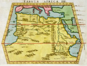 Karta över Nordafrika, c1580-talet av Unbekannt