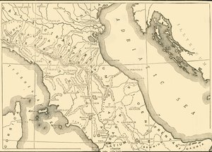 Karta över norra och mellersta Italien, 1890. av Unbekannt