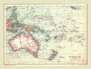 Karta över Oceanien, 1902. av Unbekannt