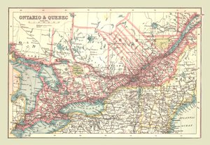 Karta över Ontario och Quebec, 1902. av Unbekannt