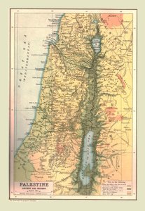 Karta över Palestina, forntida och moderna, 1902. av Unbekannt