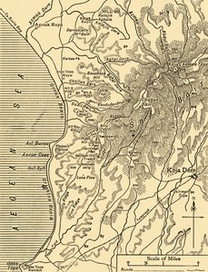 Karta över Sari Bair, halvön Gallipoli, första världskriget, 1915, c1920. av Unbekannt