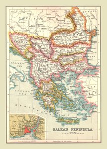 Karta över Balkanhalvön, 1902. av Unbekannt