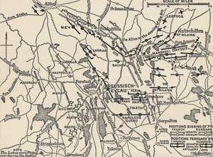Karta över slaget vid Eylau, 1807, 1896 av Unbekannt