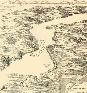 Karta över Dardanellerna, första världskriget, 1915, c1920. av Unbekannt