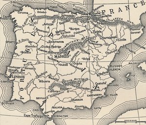 Karta över den spanska kampanjen, c1807-1814, 1896 av Unbekannt