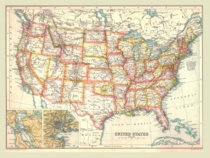 Karta över USA, 1902. av Unbekannt