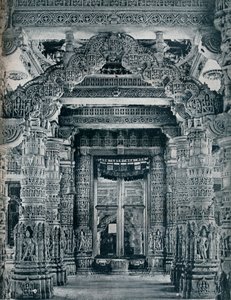 Marmorskulptur am Eingang zu einem Jain-Tempel in Dilwara, Mount Abu, um 1100