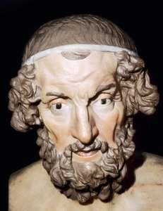 Marmorporträttbyst av Homer, romersk, från Baiae, Kampanien, Italien, 1:a-2:a århundradet. av Unbekannt