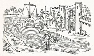 Marco Polo landar i Ormuz, c1300, 1912 av Unbekannt
