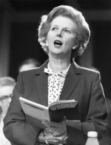 Margaret Thatcher, brittisk politiker, ca 1980-talet av Unbekannt