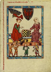 Markgreve Otto IV av Brandenburg spelar schack från Codex Manesse, mellan 1305 och 1340 av Unbekannt