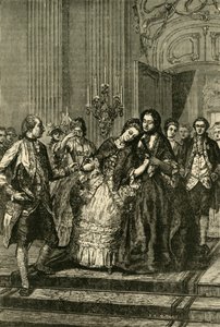 Marie Antoinette tar avsked av modern, 1770, 1890. av Unbekannt