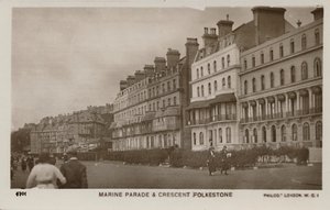 Marine Parade & Crescent Folkestone, sent 1800-tidigt 1900-tal av Unbekannt