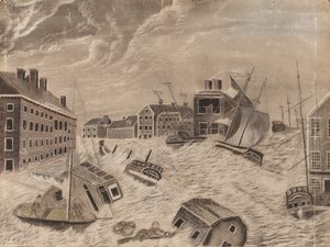 Market Square, Providence, Rhode Island, under den stora septemberkulningen, 1815, 1815. av Unbekannt