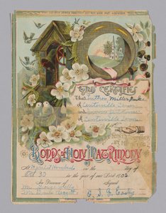 Vigselbevis för Luther Miller Pulce och Irene Jenkins, 30 oktober 1902. av Unbekannt