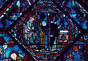 Sankt Giles mässa, målat glas, Chartres katedral, Frankrike, 1194-1260 av Unbekannt