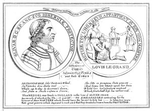 Medalj från Oliver Cromwells tid, 1600-talet av Unbekannt