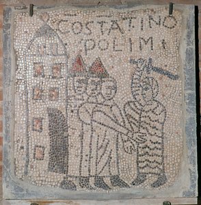 Medeltida mosaik av Konstantinopels säck, 500-talet av Unbekannt