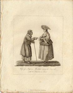 Köpmannens hustru med sjuksköterskan under Fasching, 1833 av Unbekannt
