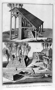 Mineralogi, utvinning av svavel från pyrit, 1751-1777 av Unbekannt