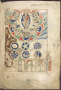 Miniatyr Början på Guds skapelse från Liber Scivias av Hildegard av Bingen, ca 1220 av Unbekannt