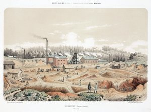 Gruvdrift, metallmalm Zinkgruva, Neutral Moresnet (Moresnet neutre) av Unbekannt