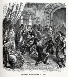 Minstrels och jonglörer vid hovet, 1882 av Unbekannt