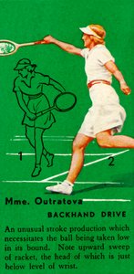 Mme. Outratova - Backhand Drive, c1935. av Unbekannt