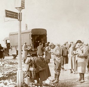 Mobilt kök på Voie Sacrée, Verdun, norra Frankrike, c1914-c1918. av Unbekannt