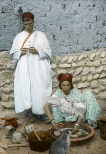 Mohamed Ben Ali och hans fru, El Kantara, Tunisien av Unbekannt