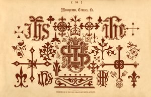 Monogram, kors etc., 1862 av Unbekannt